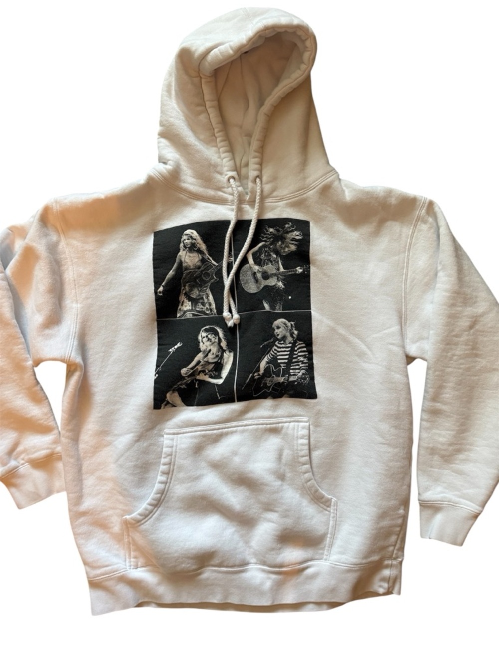 Taylor Swift Eras Tour Hoodie Official Merch Size Large Cream Graphic Sweatshirt